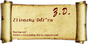 Zlinszky Dóra névjegykártya