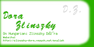 dora zlinszky business card